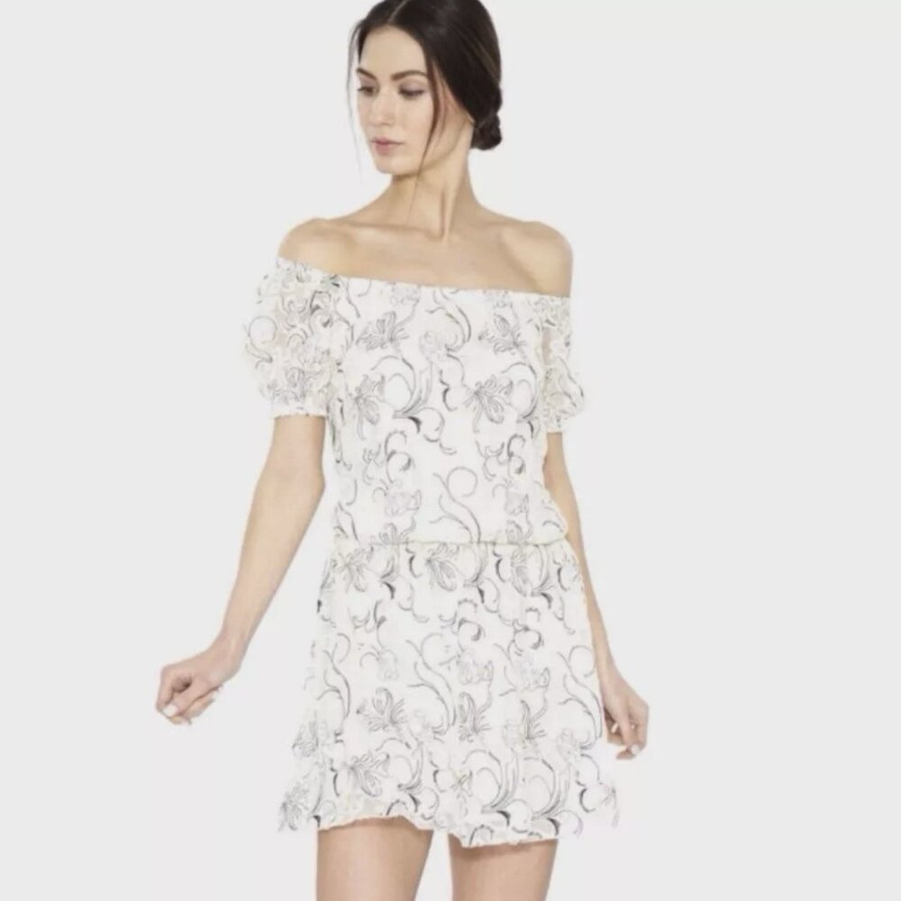 Alice + Olivia Silk Dress Size 4 White Cotton JANELL